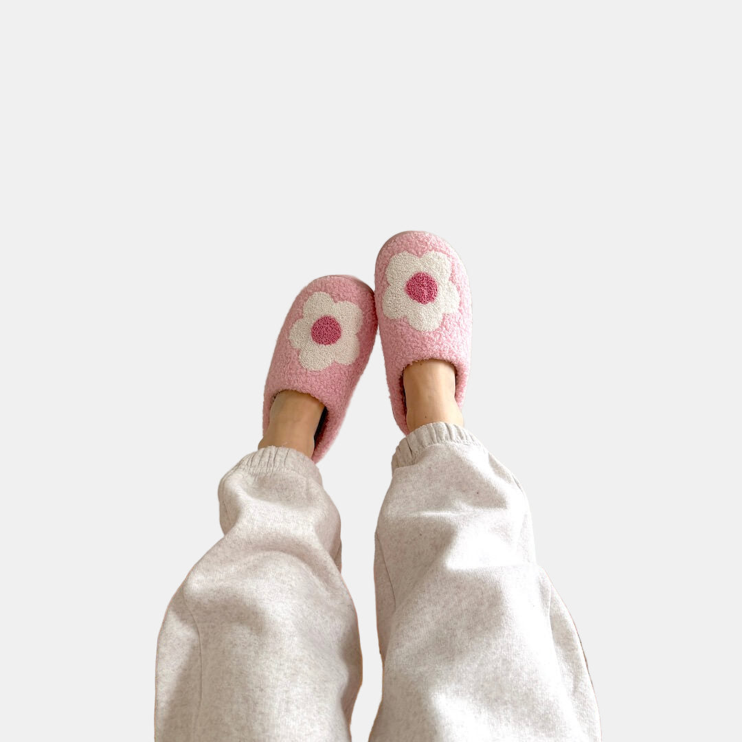 Pantoufles Femmes Imprimé Floral Confortables – Chaussons Élégants pour Détente Chaussons pour femmes Electro Paris Rose 6-6.5