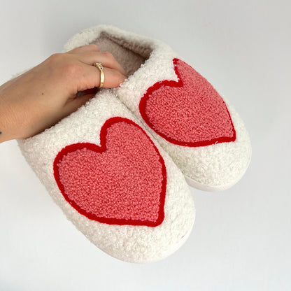 Pantoufles Femmes Moelleuses en Peluche – Chaussons Confortables à Domicile Chaussons pour femmes Electro Paris Grand Cœur 6-6.5