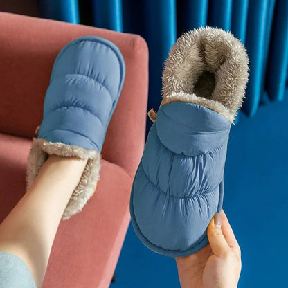 Pantoufles Arvène – Pantoufles d’Hiver Unisexe en Peluche avec Semelle Antidérapante et Confort Thermique Chaussons Electro Paris Bleu 40-41