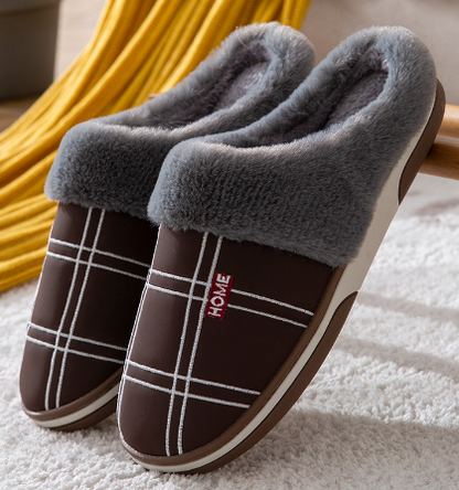 Chaussons Mocassins en Daim pour Hommes – Pantoufles d'Hiver Doublées en Peluche Chaussons pour hommes Electro Paris Marron 40/41