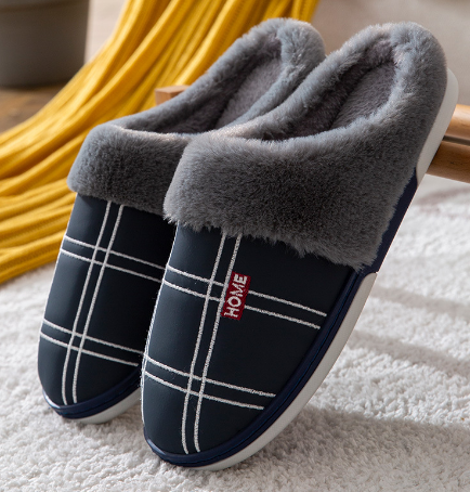 Chaussons Mocassins en Daim pour Hommes – Pantoufles d'Hiver Doublées en Peluche Chaussons pour hommes Electro Paris Bleu 38/39
