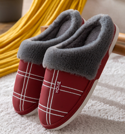 Chaussons Mocassins en Daim pour Hommes – Pantoufles d'Hiver Doublées en Peluche Chaussons pour hommes Electro Paris Rouge 38/39