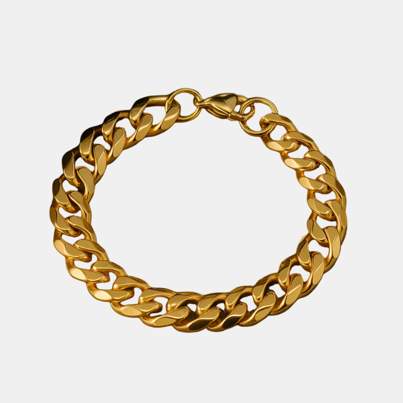 Bracelet à maillons – Bracelet en acier inoxydable pour hommes et femmes avec ajustement réglable Jewelry Bracelet Chain Electro Paris Or 18 cm