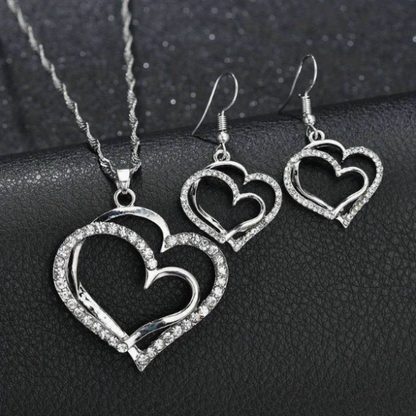 Parure Cœur Double en Argent – Élégance Intemporelle Electro Paris