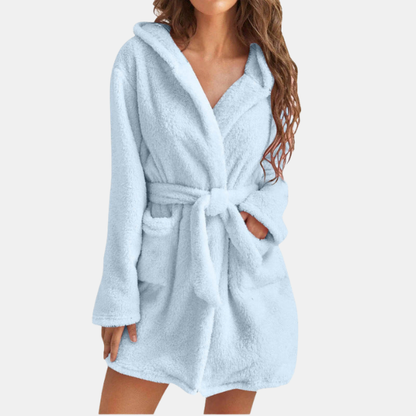 Peignoir Femme à Capuche – Doux et Confortable Dressing gown Electro Paris Bleu 36