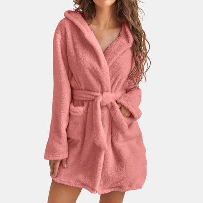 Peignoir Femme à Capuche – Doux et Confortable Dressing gown Electro Paris Rose 36
