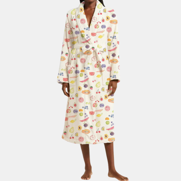 Peignoir Floral Douillet – Confort et Élégance à la Maison Women's Robes Electro Paris Blanc S