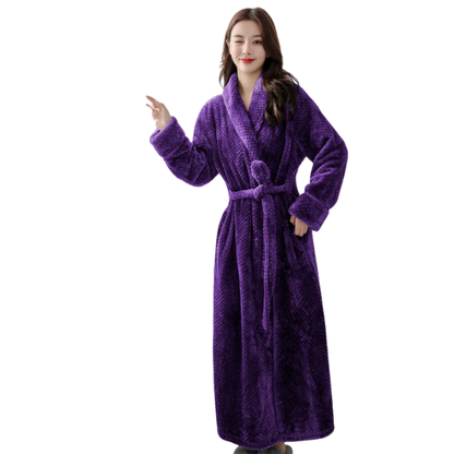 Peignoir Long en Peluche – Chaleur et Confort Hivernal Dresses Electro Paris Violet M