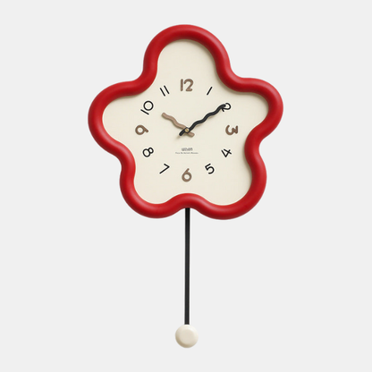 Pendule Fleur de Rêve – Murale et Sans Tic-Tac Oversized Wall Clocks Electro Paris Rouge
