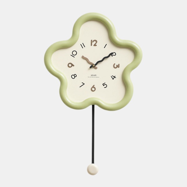 Pendule Fleur de Rêve – Murale et Sans Tic-Tac Oversized Wall Clocks Electro Paris Vert