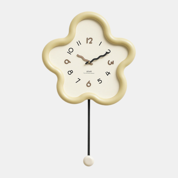 Pendule Fleur de Rêve – Murale et Sans Tic-Tac Oversized Wall Clocks Electro Paris Crème