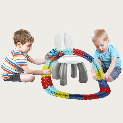 Circuit de Course Flexible à Construire pour Enfants – Jouet de Construction Créatif et Aventureux Jeu créatif Electro Paris Jeu de 138 pièces (3,3 mètres)