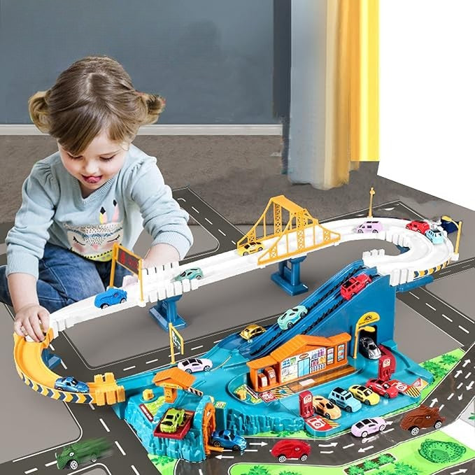 Circuit de Course Puzzle Aventure – Tapis de Jeu de Voiture à Encastrer pour Enfants Jeux de plein air Electro Paris