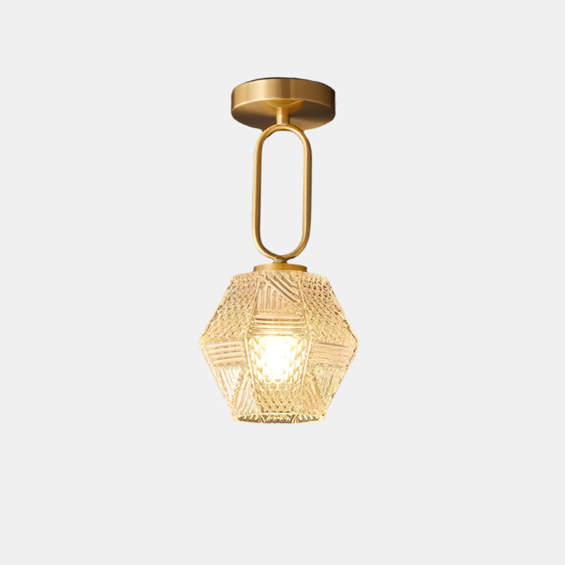 Plafonnier Art Déco à Motif Diamant pour Intérieurs Élégants Ceiling Lamp Electro Paris Modèle A Dia 15cm x H 32cm