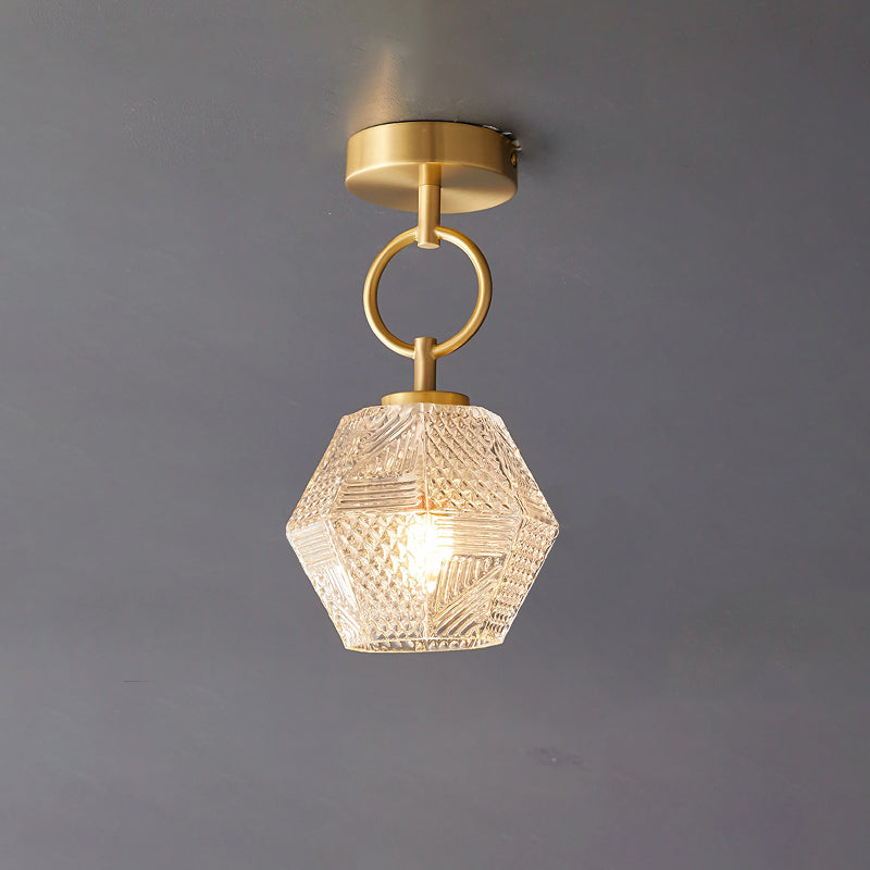 Plafonnier Art Déco à Motif Diamant pour Intérieurs Élégants Ceiling Lamp Electro Paris Modèle B Dia 15cm x H 30cm