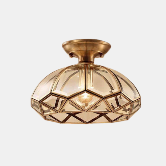 Plafonnier Cuivre et Verre – Éclairage Minimaliste Moderne pour Couloir Luminaires de plafond Electro Paris Tête Unique Sans Source Lumineuse