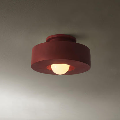 Plafonnier LED Circulaire Moderne pour un Éclairage Géométrique Minimaliste Luminaires de plafond Electro Paris Rouge Dia 30cm x H 15cm