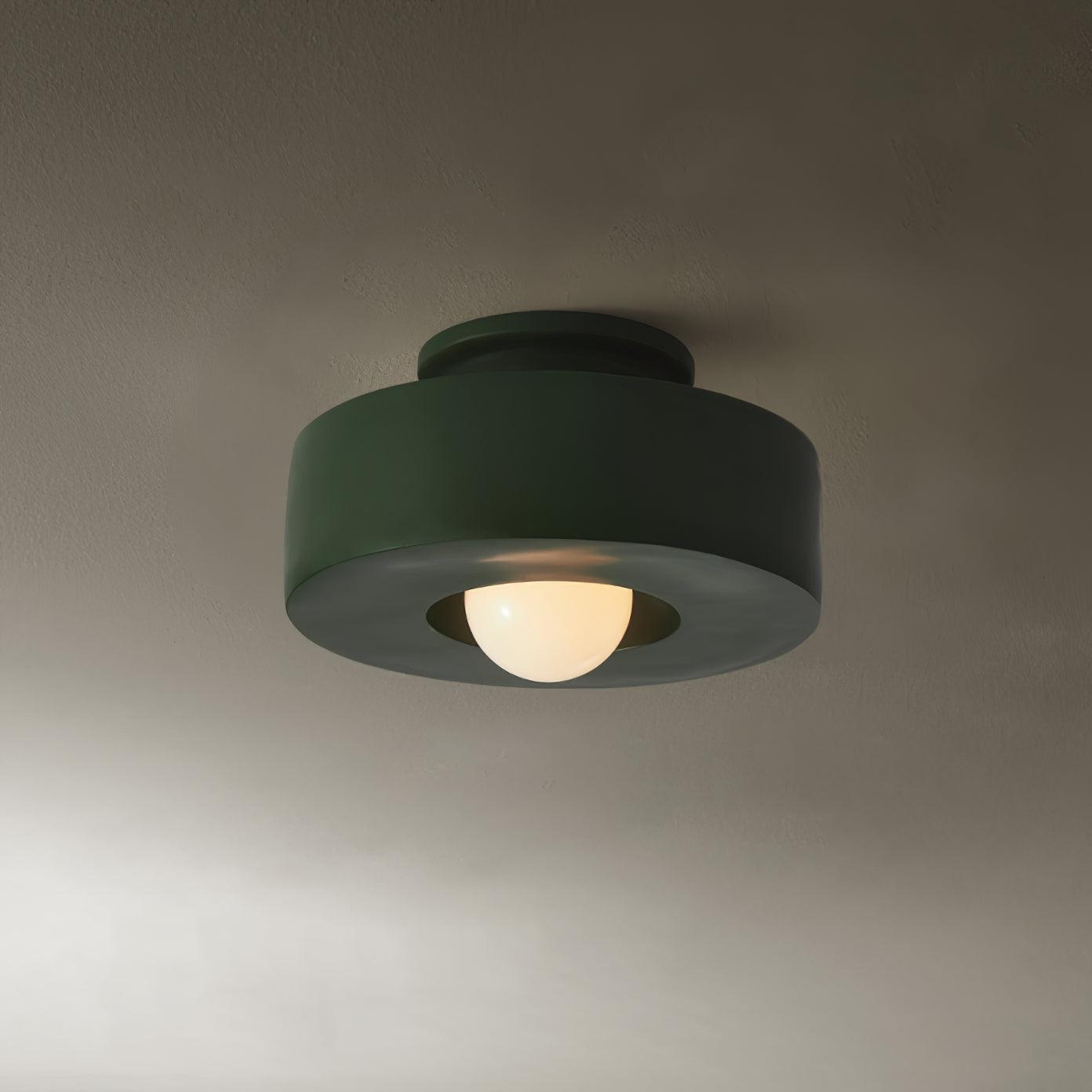 Plafonnier LED Circulaire Moderne pour un Éclairage Géométrique Minimaliste Luminaires de plafond Electro Paris Vert Dia 30cm x H 15cm