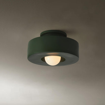Plafonnier LED Circulaire Moderne pour un Éclairage Géométrique Minimaliste Luminaires de plafond Electro Paris Vert Dia 30cm x H 15cm
