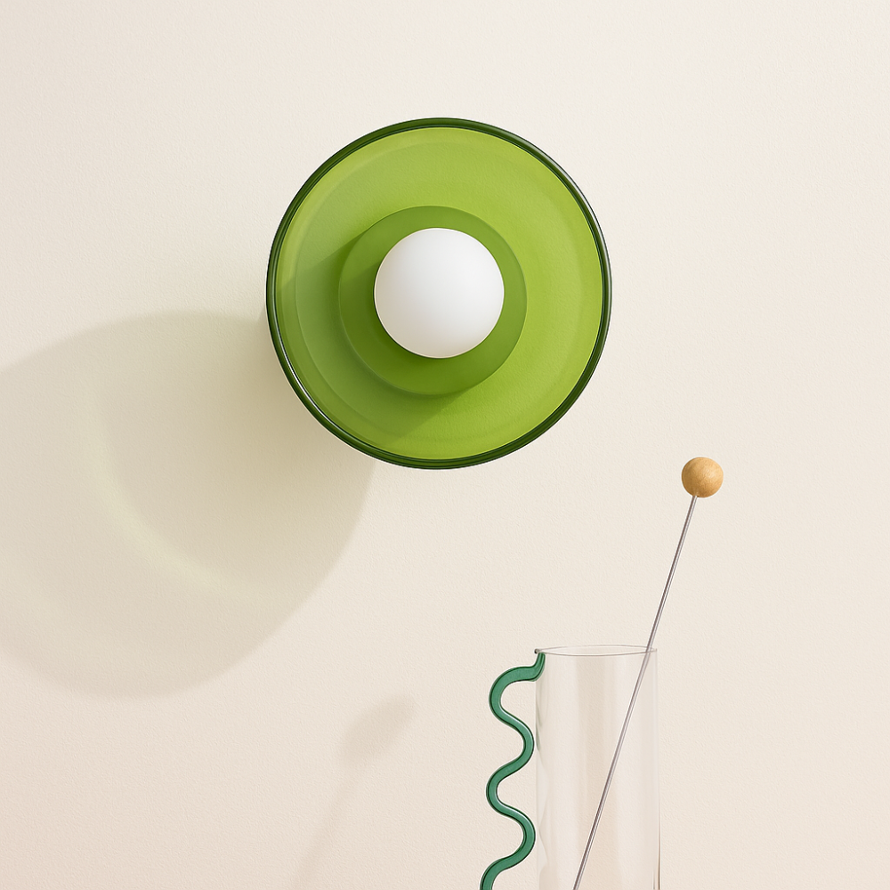 Applique Murale Élégante en Verre – Éclairage Minimaliste pour Salon et Chambre Luminaires de plafond Electro Paris Olive lumière Blanche