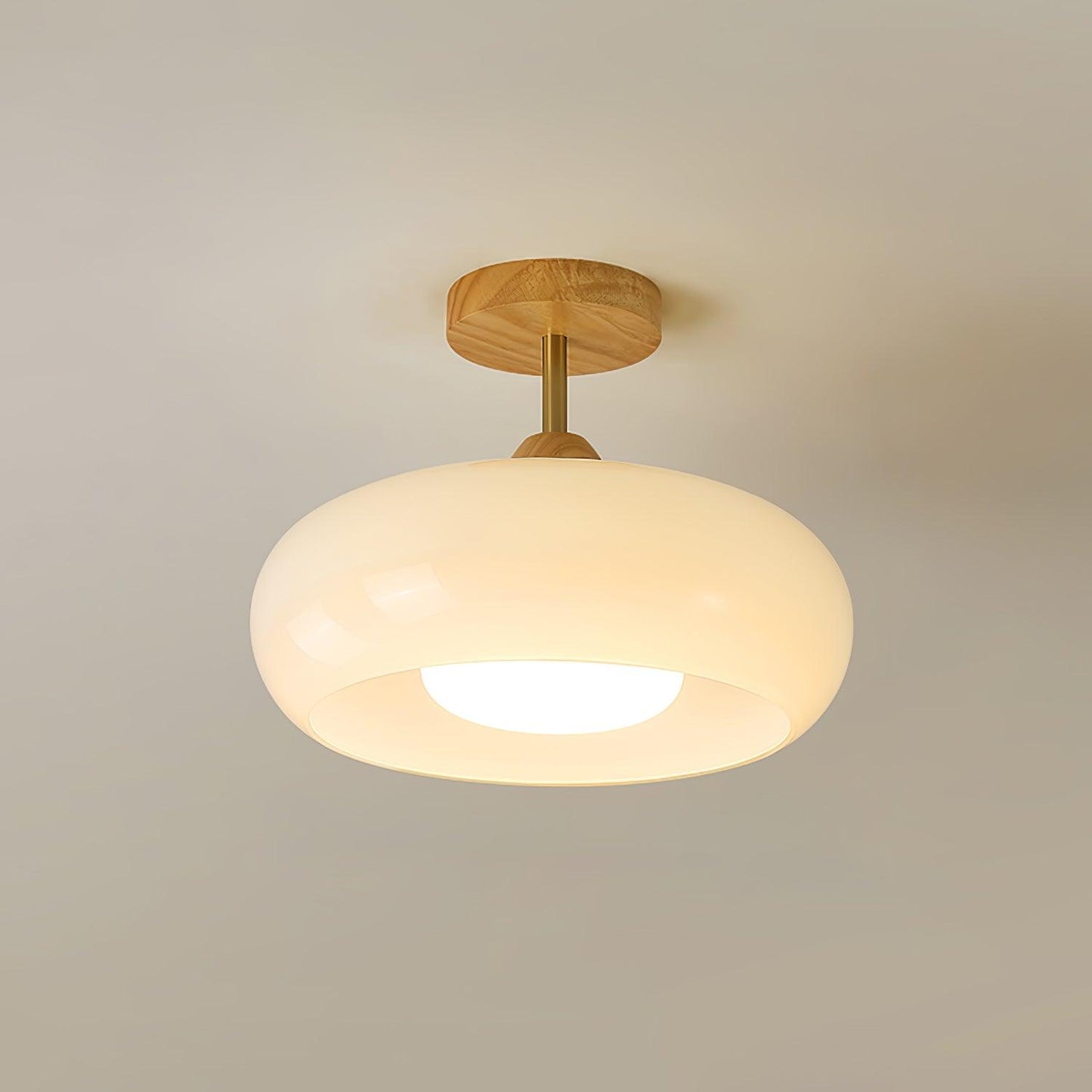 Plafonnier Sputnik Moderne à Globes en Verre pour un Éclairage d'Effet Luminaires de plafond Electro Paris Couleur bois naturel & Blanc Ø 11″ x H 11″ / Dia 28cm x H 28cm