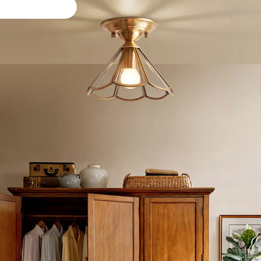 Plafonnier Design en Laiton – Éclairage LED Minimaliste pour Salon Éclairage Electro Paris