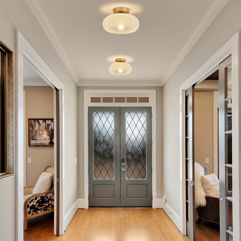 Plafonnier Semi-Encastré Moderne en Verre Côtelé – Luminaire de Style Vintage pour Cuisine Lampes et éclairage Electro Paris