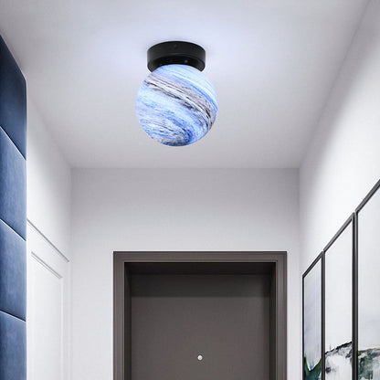 Plafonnier Globe Moderne en Verre Opale – Luminaire Semi-Encastré pour Couloir Luminaires de plafond Electro Paris