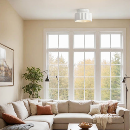 Plafonnier encastré nordique à 2 couches en céramique, design Wabi-Sabi, couleur crème Éclairage Electro Paris