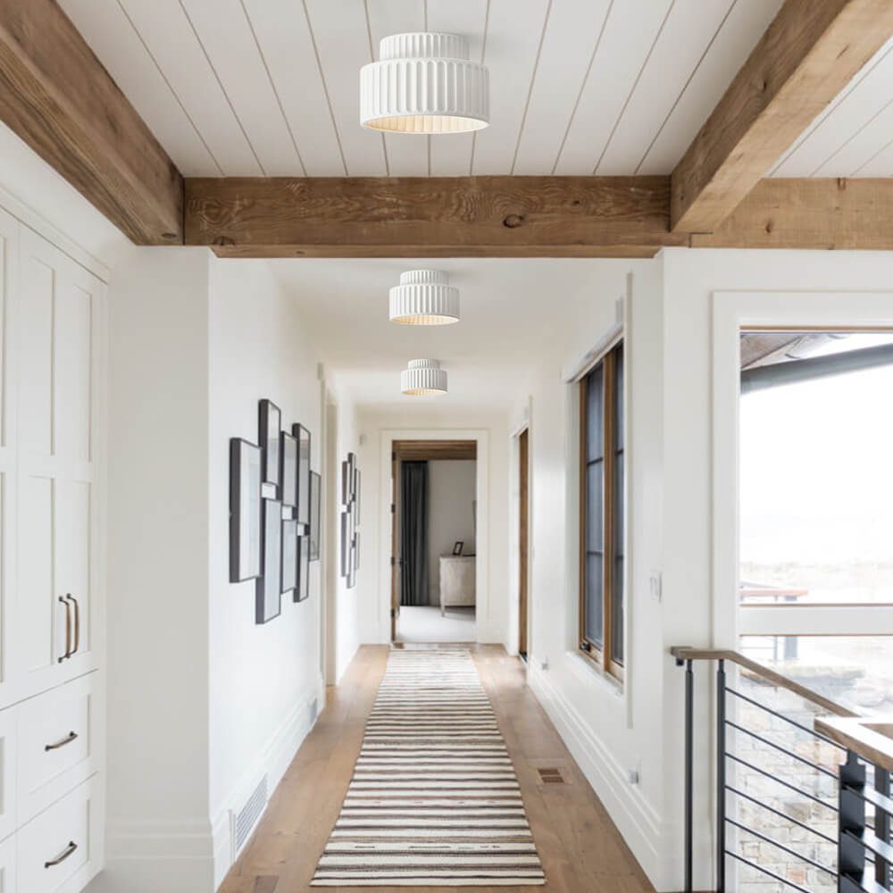 Plafonnier encastré nordique à 2 couches en céramique, design Wabi-Sabi, couleur crème Éclairage Electro Paris