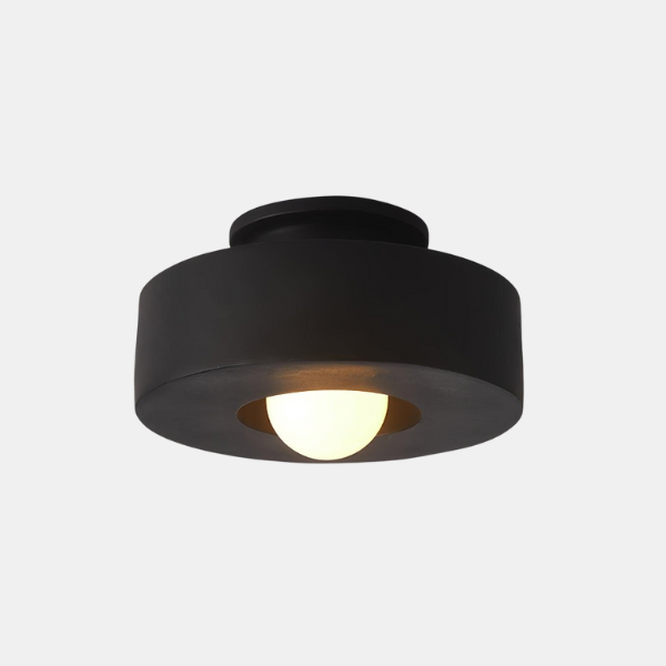 Plafonnier LED Circulaire Moderne pour un Éclairage Géométrique Minimaliste Luminaires de plafond Electro Paris Noir Dia 30cm x H 15cm