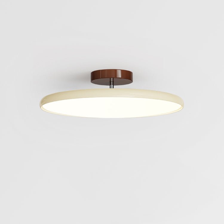 Plafonnier Circulaire Orientable pour un Éclairage d'Ambiance Moderne Luminaires de plafond Electro Paris Beige Dia 40cm x H 9cm Dimming Chaud Triac
