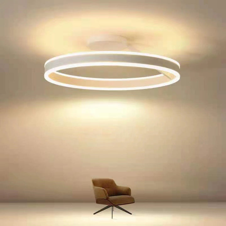 Plafonnier LED Minimaliste pour Intérieurs Modernes Éclairage Electro Paris Blanc D40*17CM-50W(2 couches lumière) Lumière Blanche