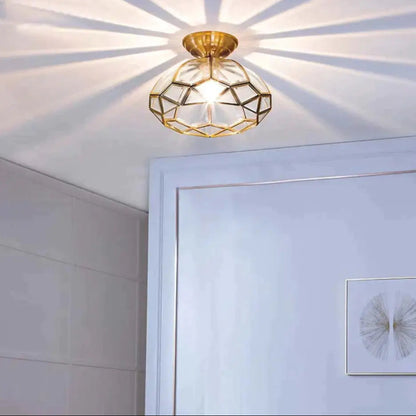 Plafonnier Cuivre et Verre – Éclairage Minimaliste Moderne pour Couloir Luminaires de plafond Electro Paris