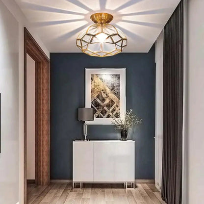 Plafonnier Cuivre et Verre – Éclairage Minimaliste Moderne pour Couloir Luminaires de plafond Electro Paris