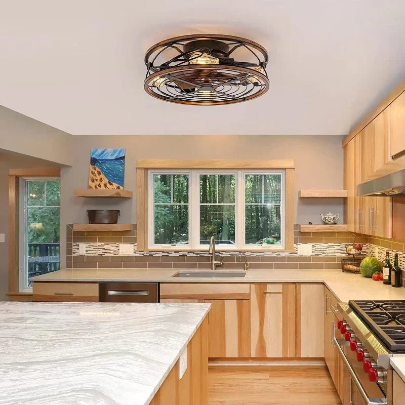 Plafonnier industriel à LED et design rétro Lampe pour ventilateur de plafond Electro Paris