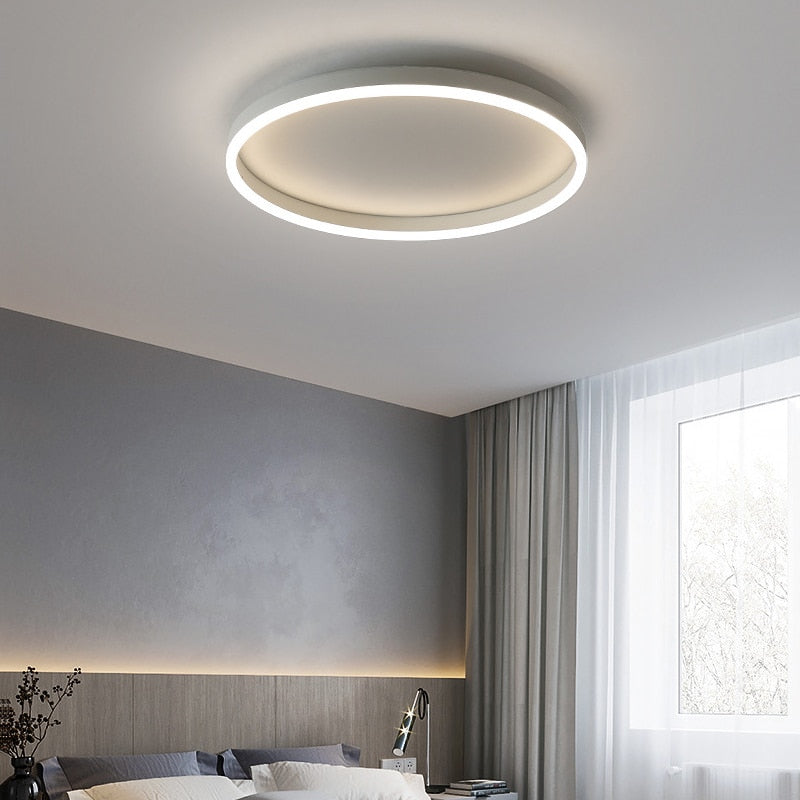 Plafonnier LED Design Rond pour Éclairage Salon Moderne et Économique Plafonnier Electro Paris Blanc Diamètre 30CM Lumière chaude (3000K)