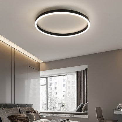 Plafonnier LED Design Rond pour Éclairage Salon Moderne et Économique Plafonnier Electro Paris Noir Diamètre 30CM Lumière chaude (3000K)