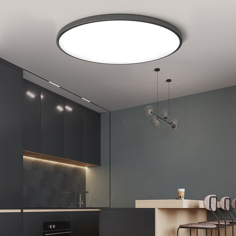 Plafonnier LED Rond Minimaliste pour Salle à Manger Ceiling Lamp Electro Paris Noir Lumière du jour D 24CM