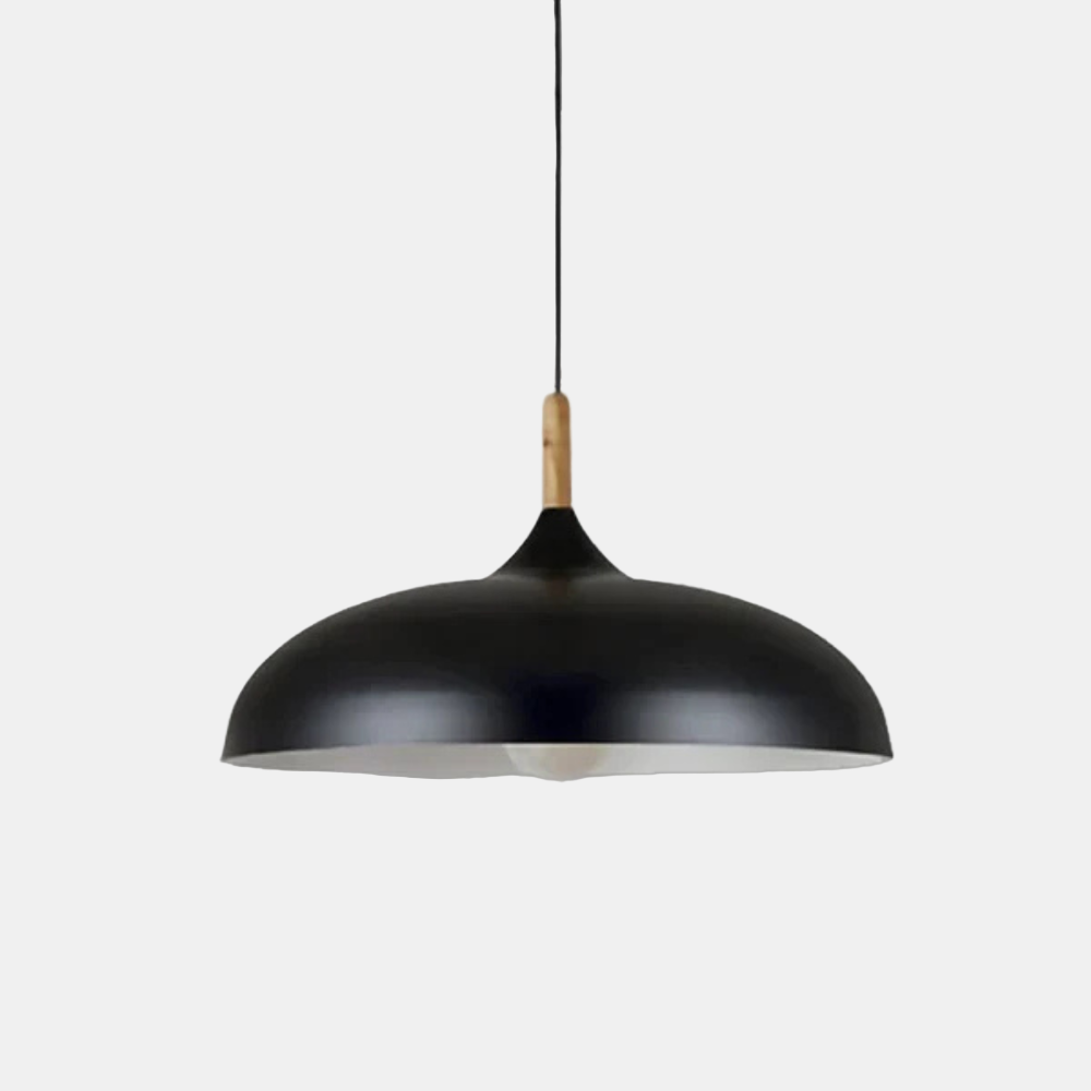 Plafonnier LED Design Scandinave en Chêne Luminaires de plafond Electro Paris Noir Blanc chaud dia35cm X h23cm