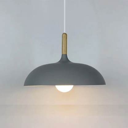 Plafonnier LED Design Scandinave en Chêne Luminaires de plafond Electro Paris Gris Blanc chaud dia35cm X h23cm