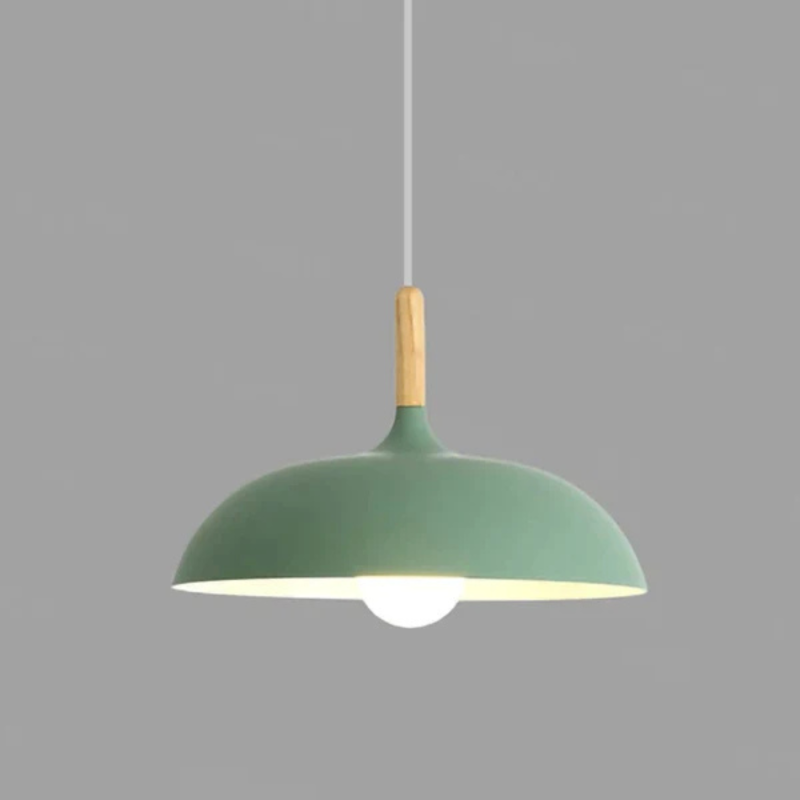 Plafonnier LED Design Scandinave en Chêne Luminaires de plafond Electro Paris Vert Blanc chaud dia35cm X h23cm