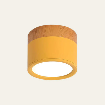 Plafonnier Rose Moderne avec Bois – Lampe Encastrée pour Chambre d'Enfant Luminaires encastrés Electro Paris Jaune D7cm*H6cm-5W