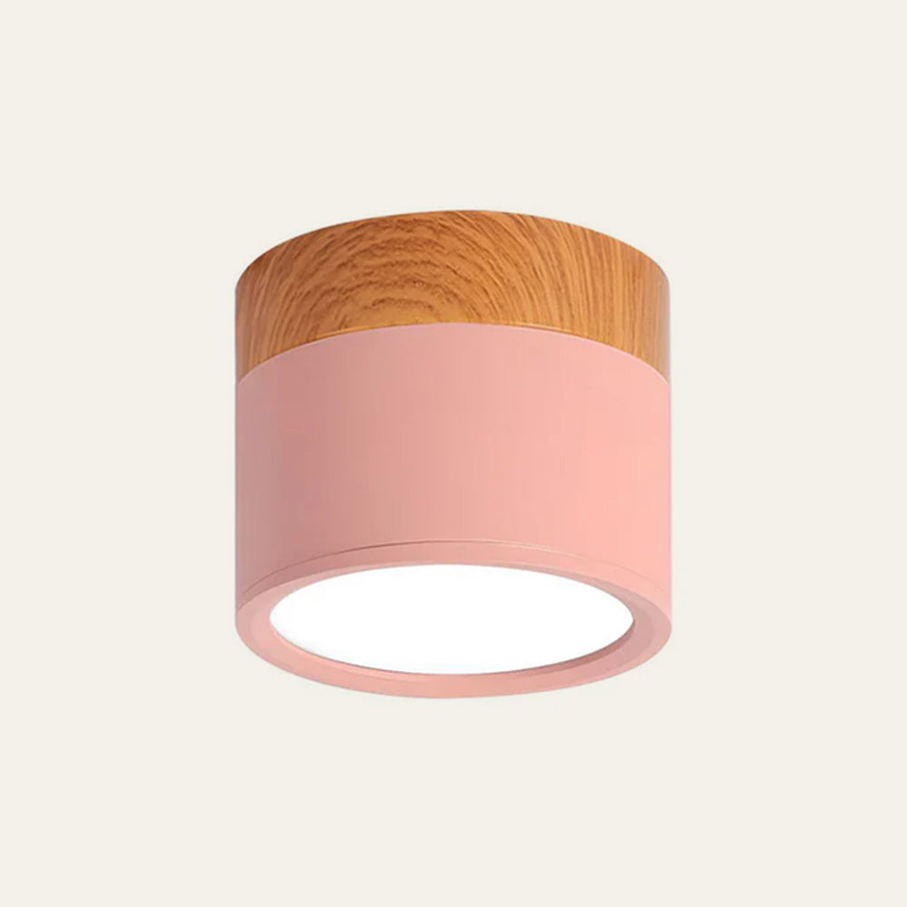 Plafonnier Rose Moderne avec Bois – Lampe Encastrée pour Chambre d'Enfant Luminaires encastrés Electro Paris Rose D7cm*H6cm-5W
