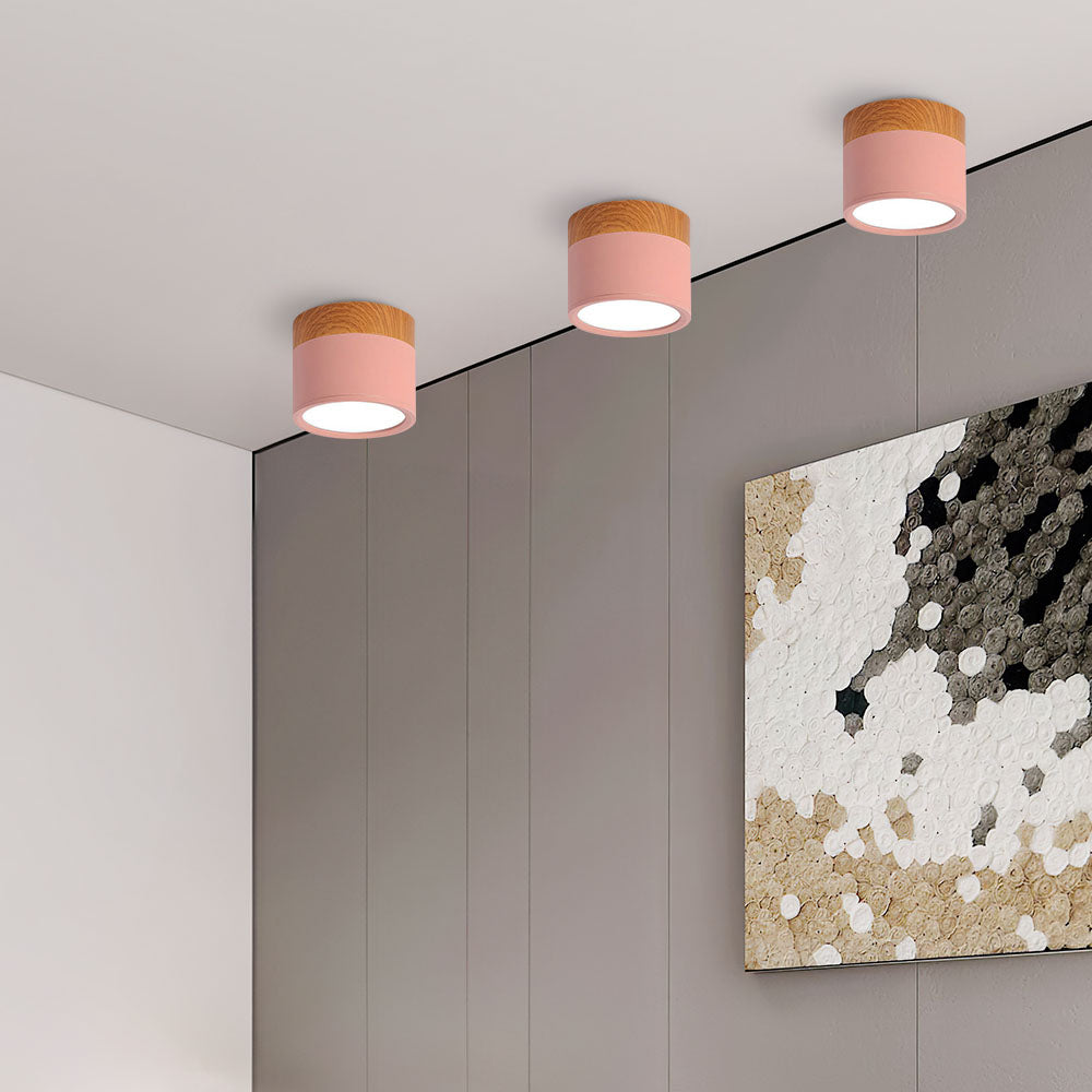 Plafonnier Rose Moderne avec Bois – Lampe Encastrée pour Chambre d'Enfant Luminaires encastrés Electro Paris