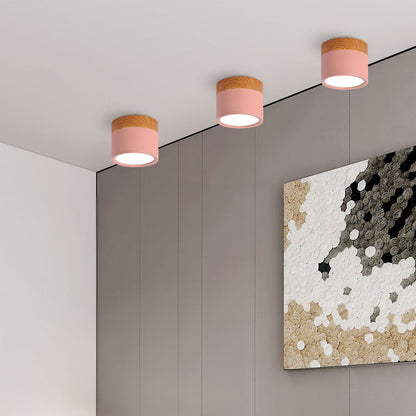 Plafonnier Rose Moderne avec Bois – Lampe Encastrée pour Chambre d'Enfant Luminaires encastrés Electro Paris