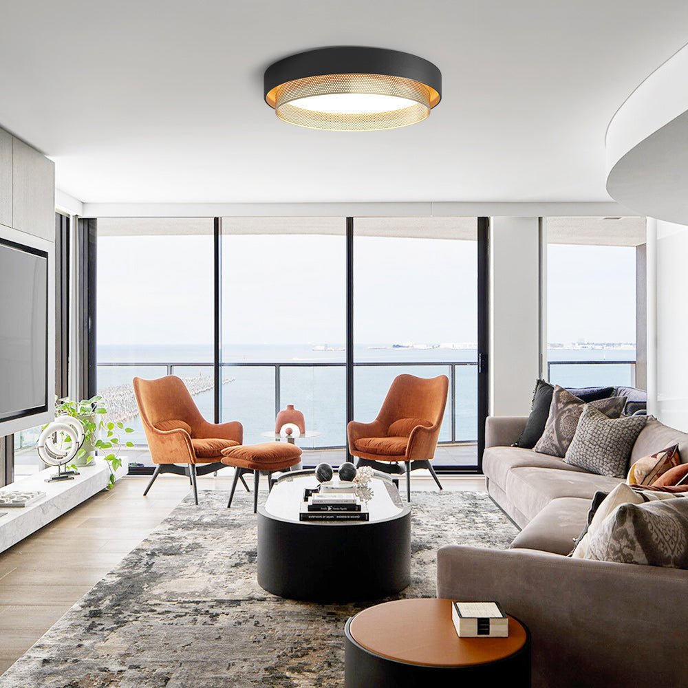 Plafonnier LED Encastré Rond Moderne en Métal avec Température de Couleur Réglable Luminaires de plafond Electro Paris