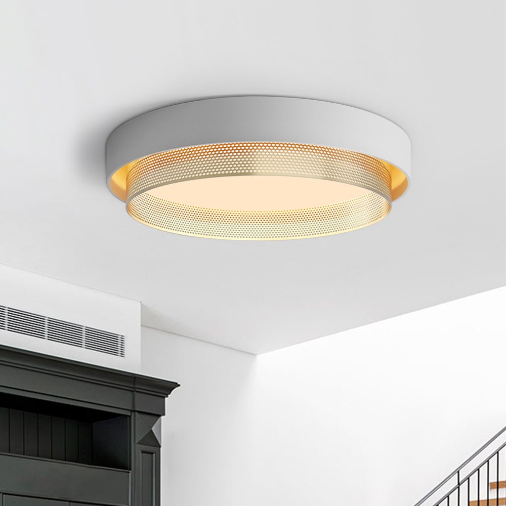 Plafonnier LED Encastré Rond Moderne en Métal avec Température de Couleur Réglable Luminaires de plafond Electro Paris Noir Blanc chaud