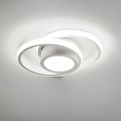 Plafonnier LED Moderne à Double Anneau pour Intérieurs Élégants Plafonnier Electro Paris Rond Blanc