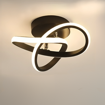 Plafonnier LED Moderne à Double Anneau pour Intérieurs Élégants Plafonnier Electro Paris Vague Noir